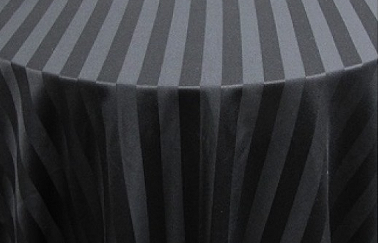Tablecloth Satin Black Stripe 120" Round