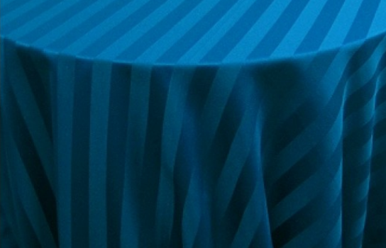Tablecloth Satin Navy Light Stripe 120" Round