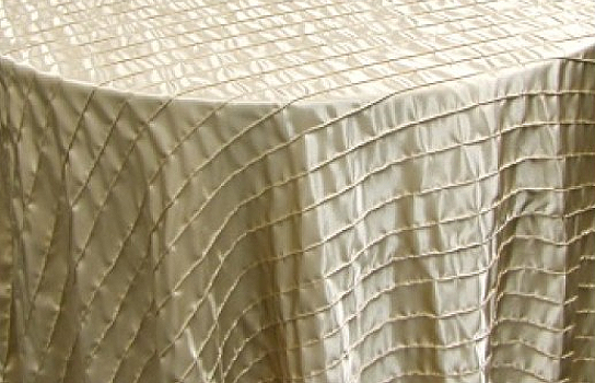 Tablecloth Satin French Pleat Champagne 120" Round
