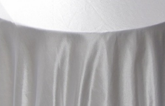 Tablecloth Satin White Shantung 122" Round