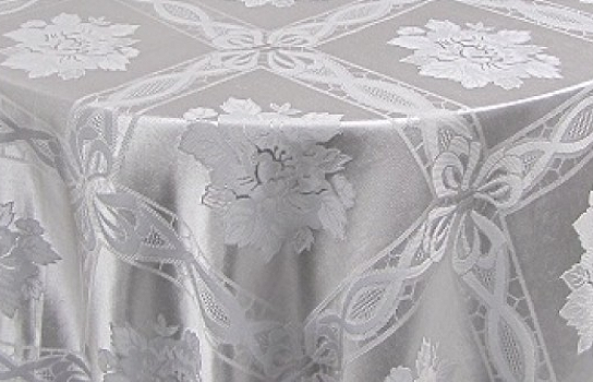 Tablecloth Satin Silver Square 120" Round