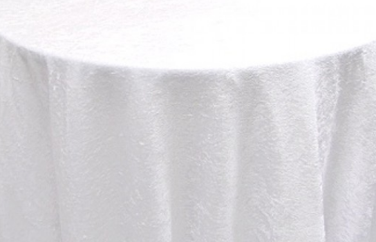 Tablecloth Panne Velvet White 120" Round