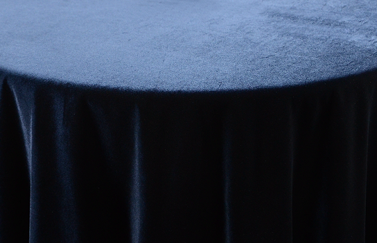 Tablecloth Panne Velvet Navy 120" Round