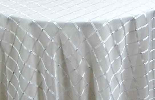 Tablecloth Window Pane White 118" Round