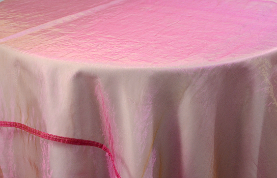 Tablecloth Organza Fuschia and Bronze 120" Round
