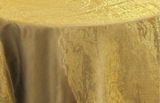 Tablecloth Organza Gold and Black 120" Round
