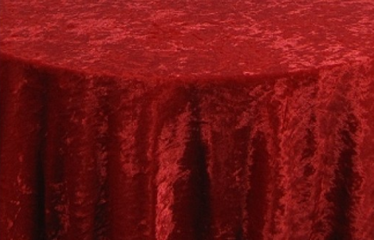 Tablecloth Panne Velvet Red 120" Round