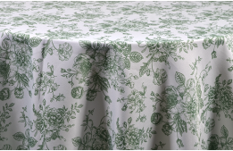Tablecloth Toile Green 120" Round