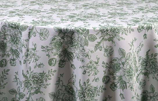 Tablecloth Toile Green 120" Round