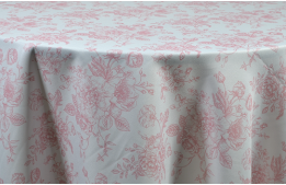 Tablecloth Toile Pink 120" Round
