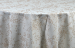 Tablecloth Toile Taupe 120" Round