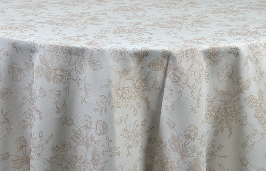 Tablecloth Toile Taupe 120" Round