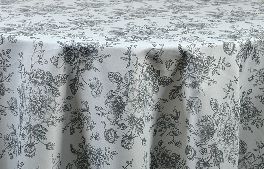 Tablecloth Toile Grey 120" Round