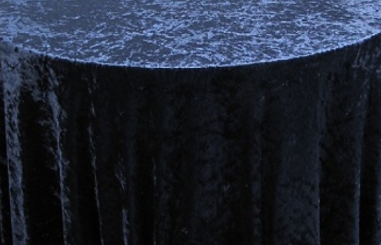 Tablecloth Panne Velvet Blue 120" Round