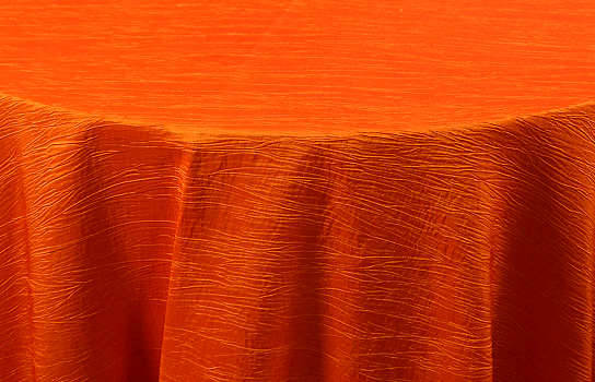 Tablecloth Delano Crushed Fire Orange 120" Round