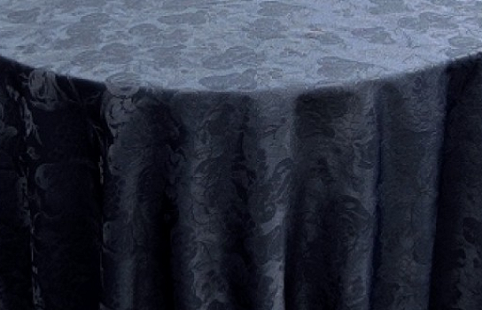Tablecloth Damask Fr Navy 120" Round