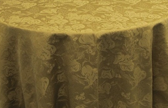 Tablecloth Damask Fr Gold 120" Round