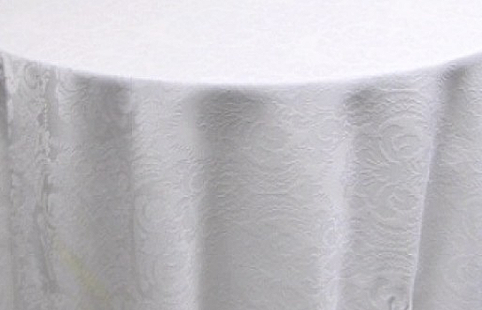 Tablecloth Damask Wellington White 120" Round
