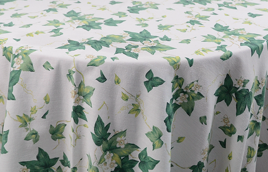 Tablecloth Ivy White Green 120" Round
