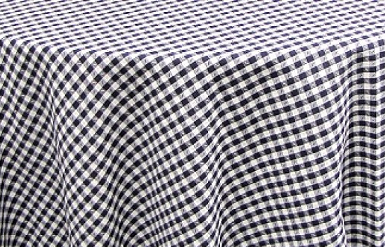 Tablecloth Check Black and Ivory 120" Round