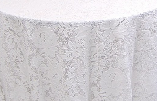 Tablecloth White Lace 120" Round