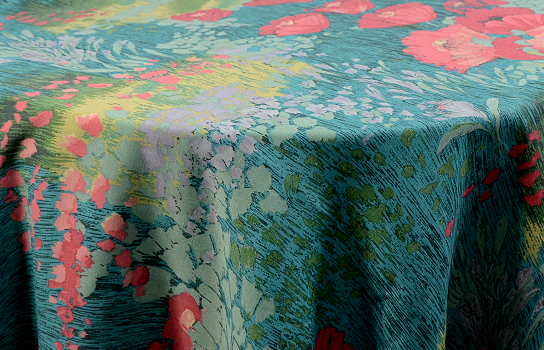 Tablecloth Red Gaugin 120" Round