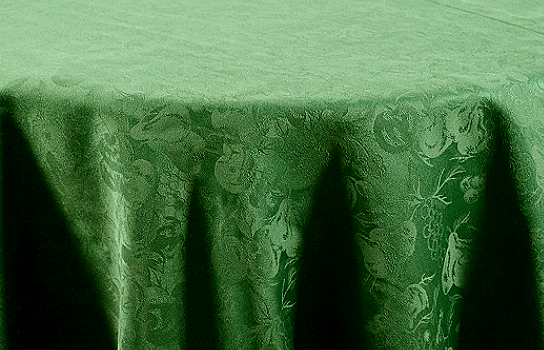 Tablecloth Damask Fruit Forest Green 120" Round