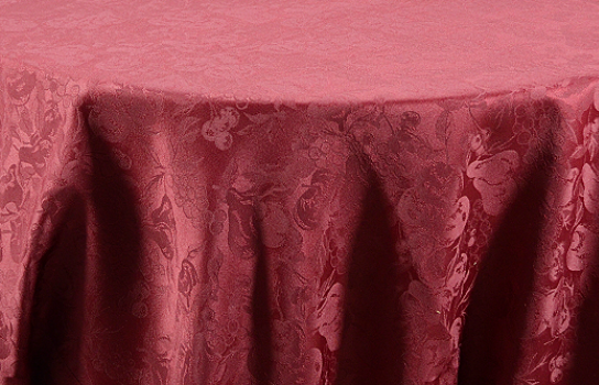 Tablecloth Damask Fruit Burgundy 120" Round