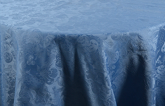 Tablecloth Damask Fruit Steel Blue 120" Round