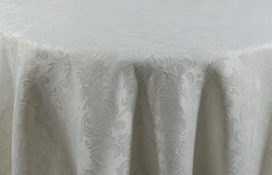 Tablecloth Damask Fruit White 120" Round
