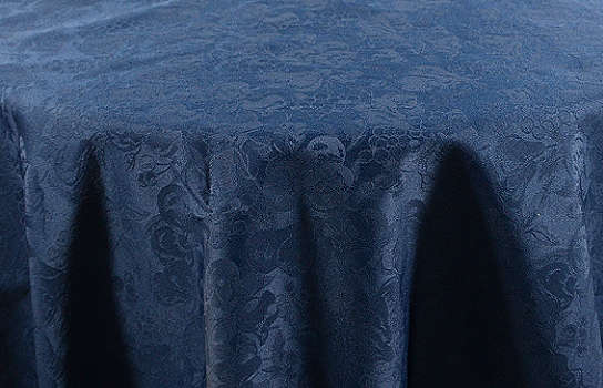 Tablecloth Damask Fruit Royal Blue Round 120"