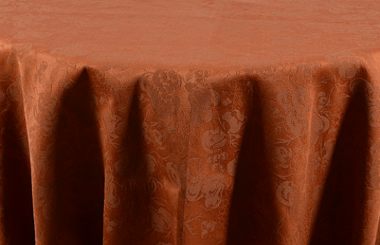 Tablecloth Damask Fruit Copper 120" Round