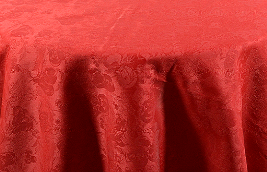 Tablecloth Damask Fruit Red Round 120"  