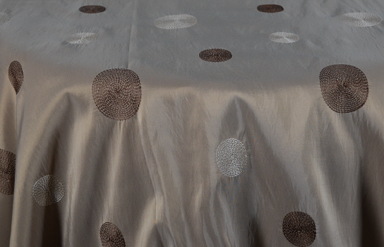 Tablecloth Odette Taffeta Taupe 120" Round