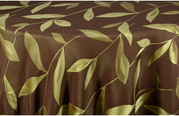 Tablecloth Chocolate And Lemon Leaf 122" Round