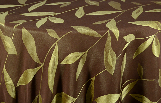 Tablecloth Chocolate And Lemon Leaf 122" Round