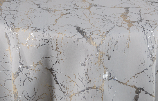 Tablecloth Marble White Silver 122" Round