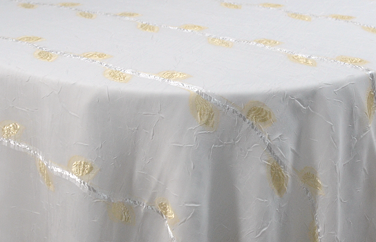 Tablecloth Organza Gold and Silver 132" Round