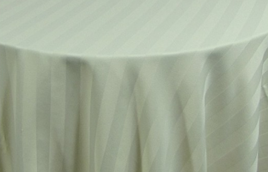 Tablecloth Satin Stripe Ivory 132" Round 