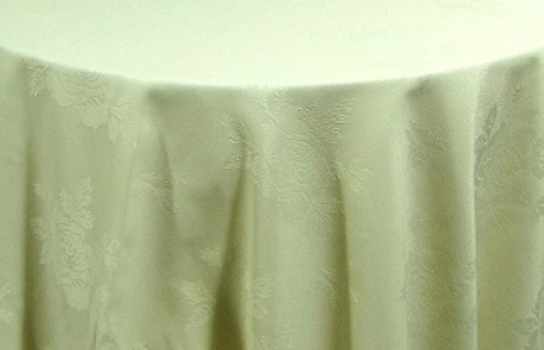 Tablecloth Damask Ivory 132" Round 