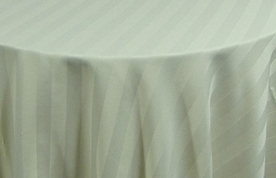 Tablecloth Satin Stripe Ivory 90" Round