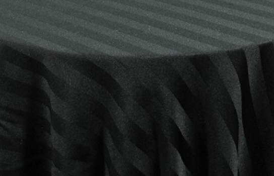 Tablecloth Satin Stripe Black 90" Round