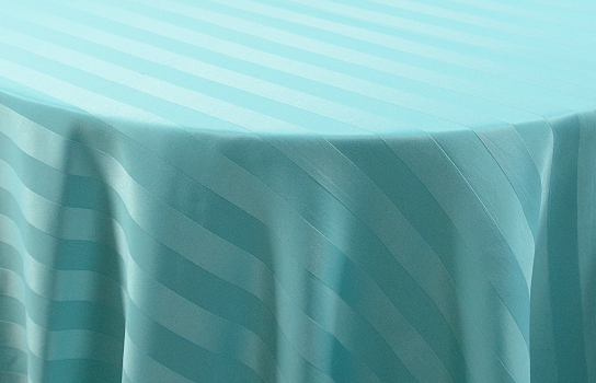 Tablecloth Satin Stripe Caribbean Round 90"