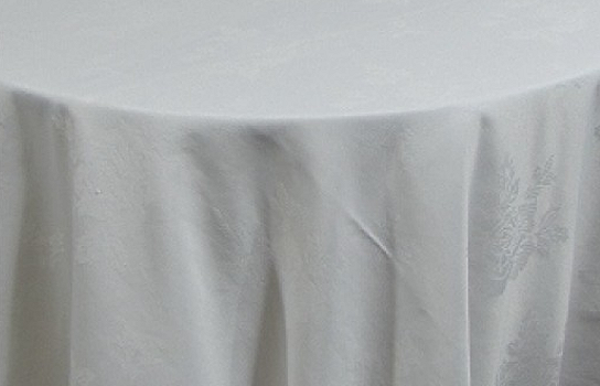 Tablecloth Damask White 90" Round 