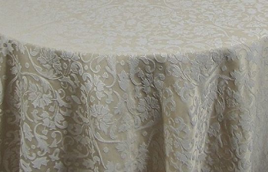 Tablecloth Damask Beige 90" Round
