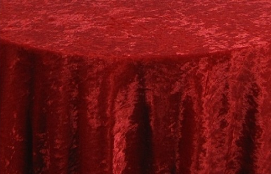 Tablecloth Panne Velvet Red 90" Round