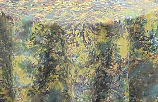 Tablecloth Floral Blue Monet 90" Round