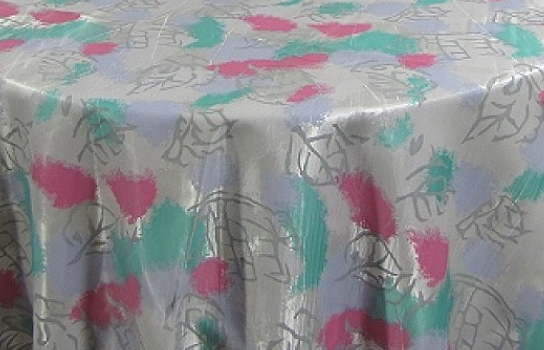 Tablecloth Fuschia Turquoise Satin 90" Round 