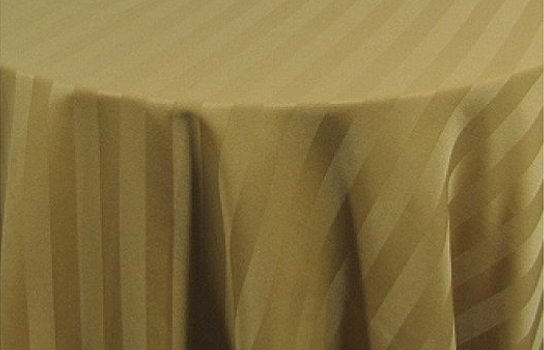 Tablecloth Satin Gold Stripe 90" Round