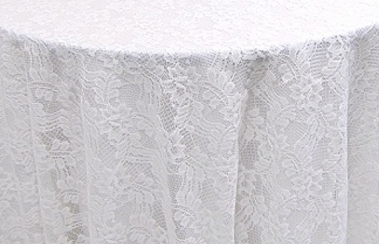 Tablecloth Lace White 120" Round 